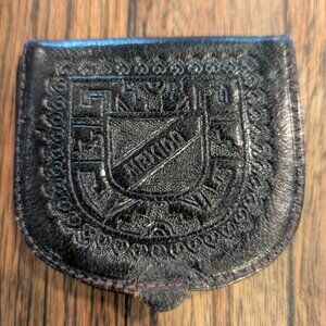 Share Vintage Mini Leather Coin Purse Mexican Aztec Style Bifold, Pocket